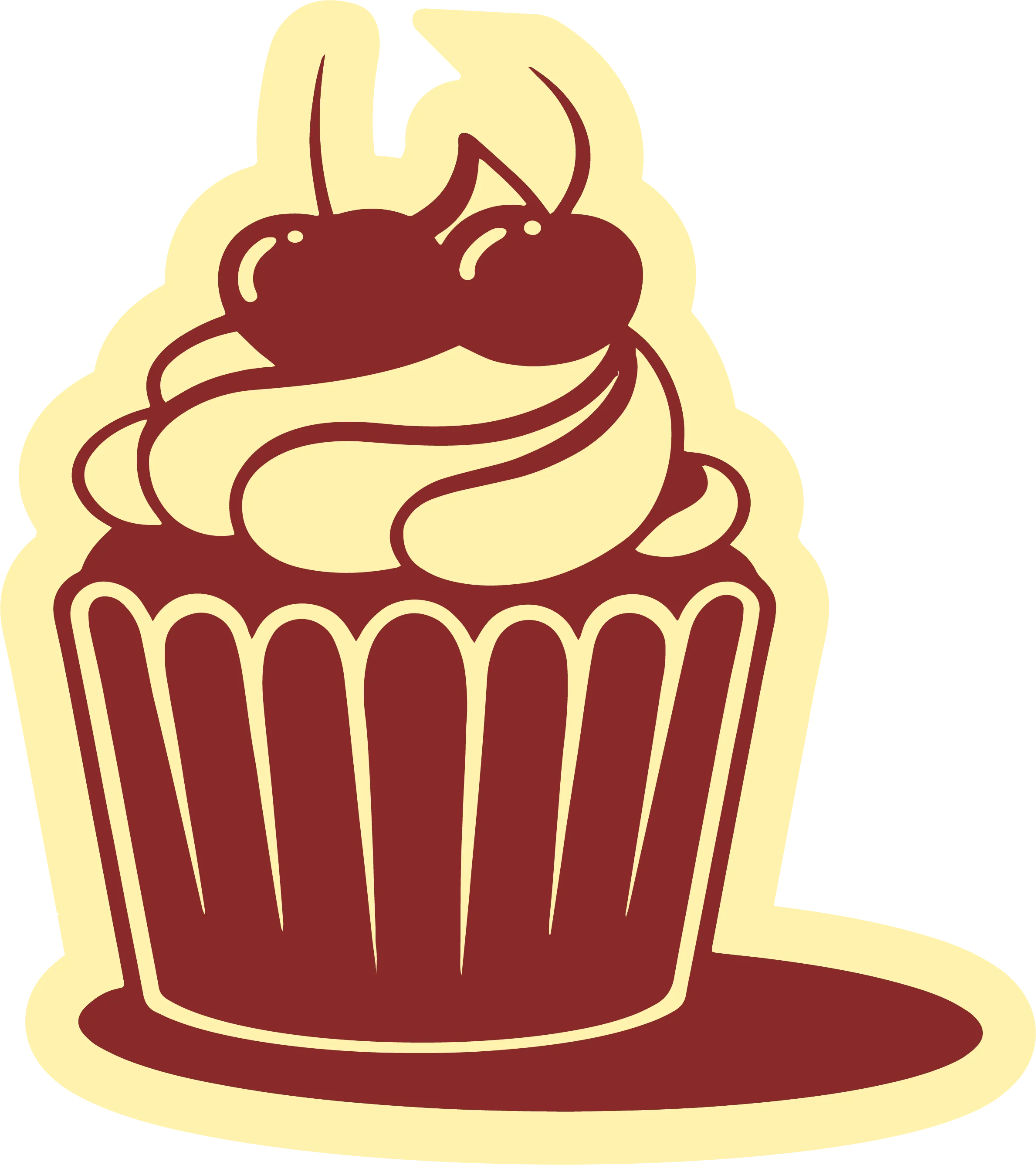 Illustrated Butter Bar cupcake with swirled frosting and cherries
